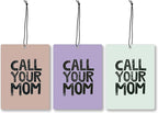 Mancheng-zi Funny Call Your Mom College Dorm Air Freshener 3Pcs, Back to School College Girls Guys Boys Gifts Air Freshener Hanging for Dorm Cars Closet Drawer or Books, Funny Dorm Decor
