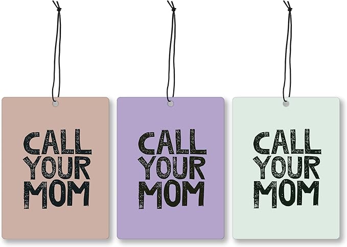 Mancheng-zi Funny Call Your Mom College Dorm Air Freshener 3Pcs, Back to School College Girls Guys Boys Gifts Air Freshener Hanging for Dorm Cars Closet Drawer or Books, Funny Dorm Decor