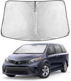 EcoNour Windshield Sunshade Compatible for Toyota Sienna 2011-2018 2019 2020, L, LE, SE, XLE, Limited Premium,Sun Visor for Front Window Sun Shade Cover, UV Heat Blocker & Protector, Car Accessories