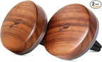 Wooden Car Air Freshener Vent Clip, Refillable Essential Oil Diffuser with Long-Lasting Natural Scent, North American Walnut & Metal Auto Deodorizer, Includes 2 Clips + 4 Plaster Refills