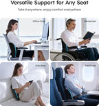 Wigoo 2026 Lumbar Support Pillow for Car [Ergonomic Design, Pressure Relief] Back Cushion for Driving Seat, Back Support Pillow for Car-Office Chair, Fits All Vehicles (Black 2-Pack)
