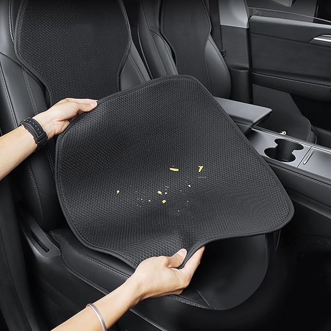 Front Car Seat Covers for Tesla Model Y Model S Model X Model 3 2017-2025 Breathable Interior Seat Cushion Protector All Season Protection Breathable (Without Logo)