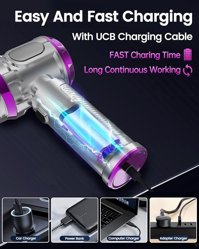 Portable Car Handheld Vacuum Cleaner 15000pa - 4 in 1 Vacuum Cleaner&Air Duster, Rechargeable Handheld Vacuum with Multi-Nozzles for Car, Home, Pet, Ideal Gifts for Men & Women (Pink)