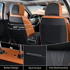 FLORICH Leather Seat Covers for Cars Front Car Seat Cover Premium Automotive Seat Covers Waterproof Car Seat Cushion Protector Universal Fit for Most Cars SUV Trucks, Brown&Black