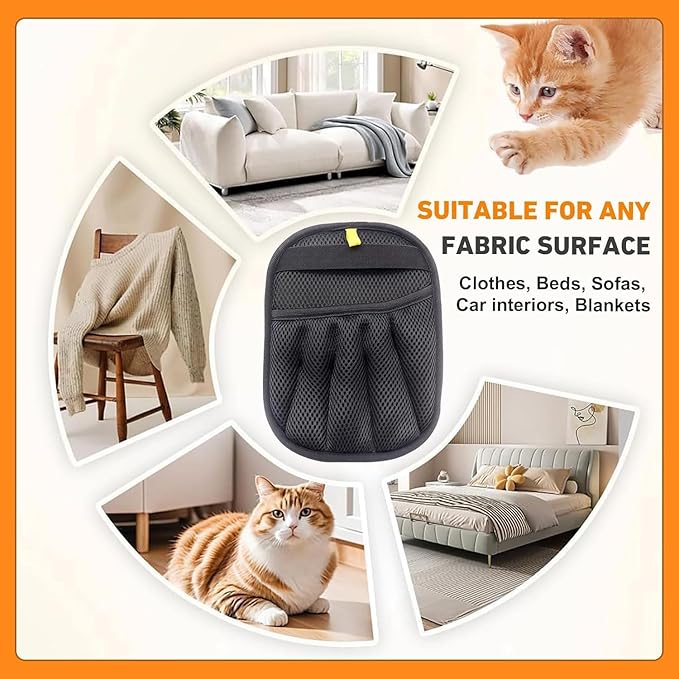 Pet Hair Removal Glove, Pet Hair Remover Gloves for Cats & Dogs Hair Remover, Magic Brush Pet Hair Removal Tool for Furniture, Couch, Car Seats, Clothing(2Pcs)