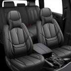 Fit for 98% of Mercedes Benz Car Seat Covers with Headrests, Premium Nappa Leather Seat Cover, Fully Wrapped Protect Modern Style Seat Cover (5-Seat Luxury, Classic Black)
