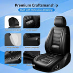Fit Colorado Car Seat Covers for Select Chevy/Chevrolet Colorado 2015-2026 - Premium Full Coverage Leather, Waterproof & All Weather Breathable Seat Cushion Protector, Full Set, Black