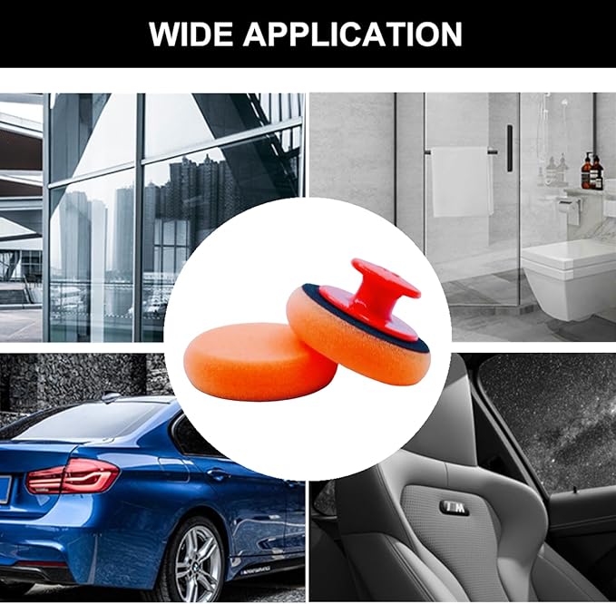 6 Pcs Car Sponge Polishing Pads Professional Wax Applicator Pads with Handle for Car Polishing