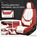 Coverado Car Seat Covers Full Set, Car Seat Protector Waterproof, Nappa Leather Car Seat Cushion, Seat Covers for Cars, Front Seats and Back Universal Fit for Most Cars