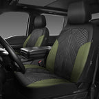 CAR PASS Waterproof Car Seat Covers Front Seats Covers Neoprene Wetsuit, All-Weather Non-Slip Durable,Universal Fit for SUV Sedans Trucks Vans Automotive,Armrest Airbag Compatible,Emboss 2 Black Green