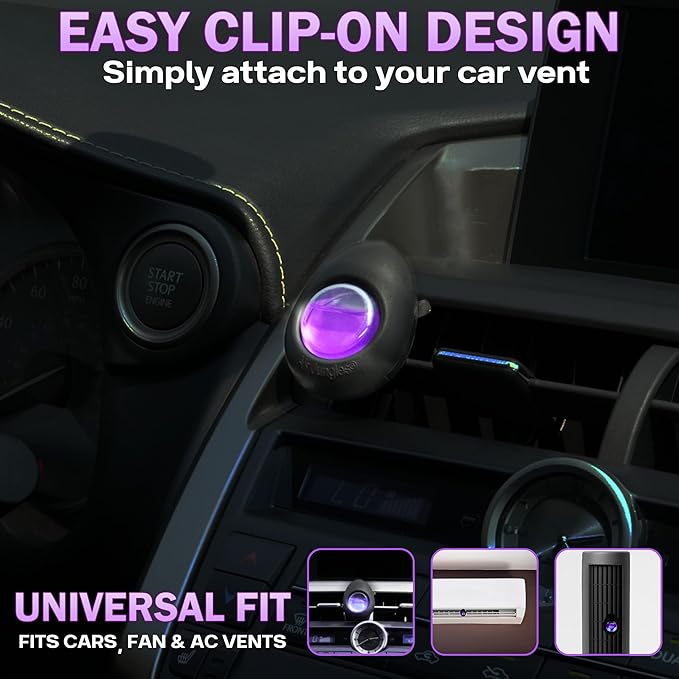 Air Jungles Car Air Freshener Vent Clip 3 Count (Pack of 2), Lavender Scent, 4 ml Each, Long-Lasting Car Odor Eliminator, Easy Clip-On Design, Up to 180 Days Freshness for Cars, Trucks, and SUVs