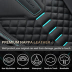 Coverado Seat Covers, Car Seat Cover Front Seats, 2 Pack Universal Seat Covers for Cars, Nappa Leather Waterproof Seat Cover, Car Seat Protectors, Front Seat Cover Fit for Most Cars, Black&Blue
