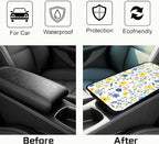 Car Armrest Cover Pad - Car Center Console Cushion Protector Against Pet Claws, Dirt and Sticky Fingers, Comfortable Auto Decor Accessory Fit for Sedan, Van, SUV