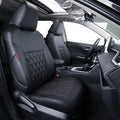 coverdream Custom Fit Seat Covers for Toyota RAV4 Adventure,TRD Off - Road 2024 2023 2022 2021 2020 2019,Full Coverage Leather Seat Protector (Red/Black,Full Set)