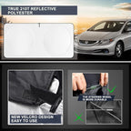INSAUTO Windshield Sun Shades Compatible with Honda Civic Accord, Front Window Sunshade for Windshield Cover Foldable Sun Visor Protector 210T Reflective Cool Car Accessories (61" X 34.6")