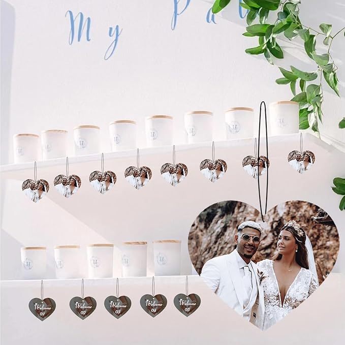 Custom Car Air Fresheners Bulk 10–100 PCS, Personalized Double-Sided with Photo Text Logo, Wholesale Auto Air Freshener for Wedding Party Business Promotion Gifts (Personalized, 10PCS-Heart)