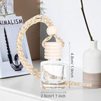 30Pcs 8ml Hanging Car Air Freshener Diffuser, Refillable Clear Glass Essential Oil Fragrance Perfume Diffuser Bottle Pendant Empty Bulk, Glass Vials with Wooden Caps & Hanging String