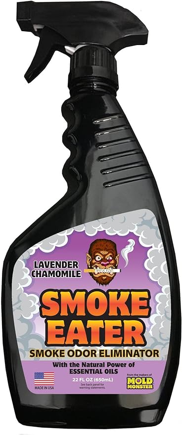 Smoke Eater Odor Eliminator Spray, Lavender, 22 oz — Breaks Down Smoke Odor at the Molecular Level — Works on Fabric, Cars, Furniture — Made in USA