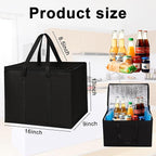 2 I 4 Pack Insulated Reusable Grocery Shopping Bags with zippered top,Food Delivery Bag,Collapsible Cooler Bag