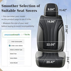 Coverado Front Seat Covers, 2 Pack Waterproof Seat Cover for Cars, Driver Seat Covers, Waterproof Car Seat Protector, Leather Car Seat Cushions Universal Fit for Most Sedan, SUV, Trucks(Gray&Black)