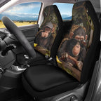 Funny Car Front Seat Covers Breathable Car Seat Cover for Front Seats Set of 2 Gorilla Elastic Polyester Removable Automotive Accessories for Cars Sedans and SUVs