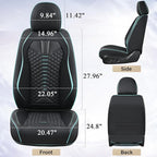 Coverado Seat Covers, Car Seat Cover Front Seats, 2 Pack Universal Seat Covers for Cars, Nappa Leather Waterproof Seat Cover, Car Seat Protectors, Front Seat Cover Fit for Most Cars, Black&Blue