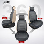 2 Pack Ventilated Cooling Car Seat Covers for Summer, 3D Air Mesh Breathable Leather Front Seat Protectors with Storage Pocket, Universal Fit Non-Slip Seat Cushion for Car Truck SUV(Black)