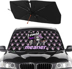 Socira I Could Be Meaner Funny Skull Car Windshield Sunshade Umbrella Foldable Umbrella Sun Shade Windshield Cover Sunshade Car Accessories Blocks Uv Rays Keeps Cool (57" X 30")