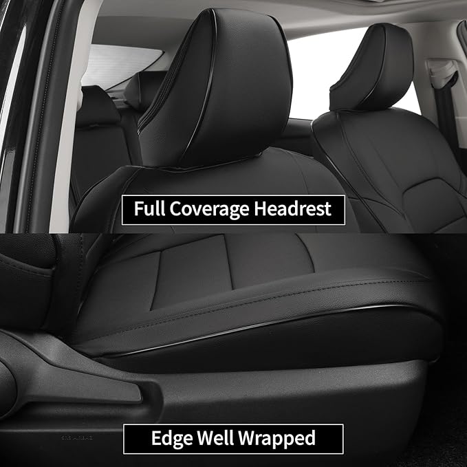 EKR Camry Seat Covers for Toyota Camry SE,XSE,SE Sport 2012-2017 (Not for Hybrid) Leather Car Seat Cover Full Set for Trucks SUV-Faux Leather (Black)