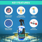 AquaDoc Boat Ceramic Coating Spray - SiO2 Marine Wax for Boats - Helps Provide Glossy Shine & UV Protection - Water-Repellent Ceramic Wax Spray for Boats, Yachts & Watercrafts - 16oz