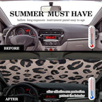 Windshield Sun Shade Foldable Car Front Window Covers for Car Accessories Sun Heat UV Rays Visor Protector Protection for Universal Cars SUV Truck(Leopard)