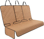 Lusso Gear Dog Car Seat Cover for Back Seat - Tan, Universal Fit - Waterproof & Non-Slip Oxford Fabric Cover - Protector for SUV & Truck - Pet Travel Accessory