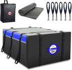 Sailnovo Rooftop Cargo Carrier PVC 20 Cubic Waterproof Rooftop Car Storage Bag with Anti-Slip Mat, 6 Door Hooks Soft-Shell Car Top Carrier for Vehicle