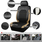 CAR PASS Leather seat Covers,Automotive Universal Sport car seat Cover Super 5mm Composite Sponge Inside,Airbag Compatible fits Most Cars, SUVs, Trucks, and Vans (Full Set,Black and Beige)