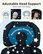 THE KENKYO Infant Insert with Extra Headrest, Adjustable Baby Car Seat Head Support with Shoulder Pads Set, Breathable Air Mesh Car Seat Insert for Newborn