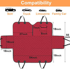 Mancro Dog Car Seat Cover for Back Seat, 2025 Upgraded 600D Heavy Duty Waterproof & Scratch-Resistant Dog Hammock for Car, Back Seat Pet Cover for Dogs with Sedan, Trucks and SUVs, Standard, Red