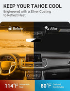 Proadsy 2026 Upgrade Windshield Sun Shade Custom Fit 2021-2025 2026 Chevrolet Tahoe 4-Layer Foldable Front Sunshade Protector Sun Visor Blocks UV Rays Keep Car Cooler Accessories