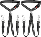 Lukovee Double Dog Seat Belt, New Dual Pet Car Headrest Restraint Safety Seatbelt No Tangle Dog Leash Duty Adjust Elastic Bungee Puppy Lead Splitter Connect Harness in Vehicle Travel,Black,2 Pcs