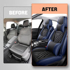 Car Seat Covers Compatible with Toyota Camry 2012-2026 Durable Waterproof Automotive Seat Covers Stretchable, Airbag Compatibility, Premium Nappa Leather(Black Blue, 2 Pcs Front with Pillow)