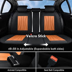 Coverado Leather Seat Cover for Cars, Front and Back Car Seat Protector, Waterproof Seat Covers Full Set, Luxury Car Seat Covers, Automotive Seat Cushions Universal Fit for Most Cars (Black&Brown)