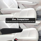 2 PCS Car Armrest Cover Elastic Fabric Cars Front Seat Arm Rest Cushion, Universal Replacement Center Console Lid Armrest Cover Skin Protectors Interior Accessories for Car SUV Truck and Van(Black)