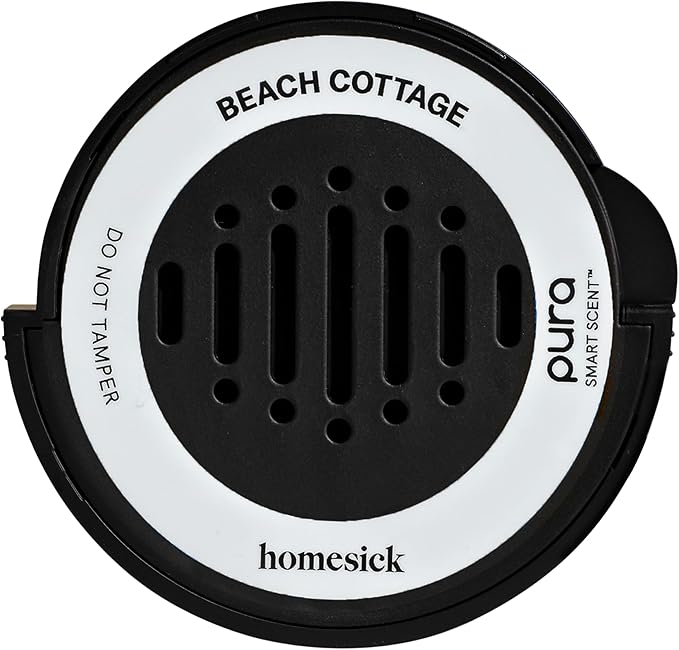 Pura and Homesick - Car Scent Refill for Pura Car Diffusers - Premium Fragrance for Smart Diffuser - Long Lasting, up to 30 Days of Scent - Beach Cottage