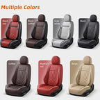 KEYOOG Universal 5-Seater Waterproof Breathable Nappa Leather Car Seat Covers Full Set, Compatible with Toyota Corolla Camry, Lexus LS400, Nissan Rogue, Fit Front Rear Seats Most Sedans SUV- Gray