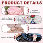 uxcell Pink Small Bouquet Car Air Freshener Vent Clips, Mini Decorative Rose Bouquet with Fragrance Diffuser for Women, Automotive Air Freshener Decoration, Style 1