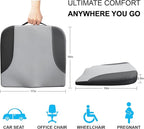 Car Seat Cushion, Car Seat Cushions for Driving with Comfort Memory Foam - Sciatica & Back Pain Relief, Suitable for Car, Truck, Office Chair (Black&Gray)