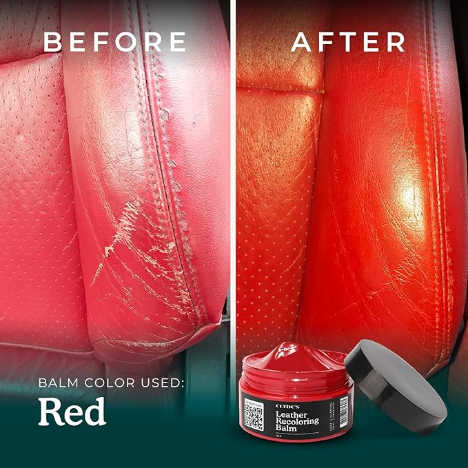 Clyde's™ Recoloring Balm | Non-Toxic Material Dye & Restorer for Furniture, Car Seats, & More | 23 Colors (Red, 50ML)