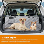 Dog Car Seat Cover for Back Seat 100% Waterproof, Long-Lasting and Soft Nonslip Backseat Cover for Cars, SUVs and Trucks, 600D Oxford Fabric, Grey, Standard (54" W x 59" L)