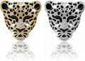 Bling Rhinestone Leopard Head Car Air Freshener Vent Clip, Sparkly Cheetah Print Auto Decoration, Refillable Essential Oil Diffuser, Cute Car Accessories for Women
