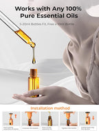Waterless Diffuser for Essential Oil: Mini Battery Scent Diffuser for Room&Home&Car with 9 Colors LED Light - Aroma Cool Mist Machine Bright Orange
