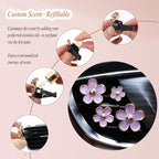 Cute Flowers Air Vent Clips Car Air Freshener,4pcs Purple Girly Daisy Flower Car Accessories for Women,Lavender Car Decorations Refillable Clips On Air Freshener